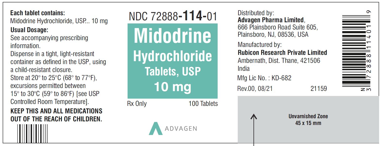 Midodrine Croscarmellose Magnesium